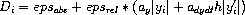 D_i = eps_{abs} + eps_{rel} * (a_y |y_i| + a_{dydt} h |y'_i|)
